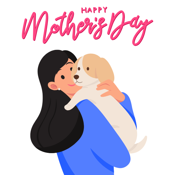animated mom and dog