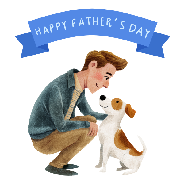 animated dad and dog